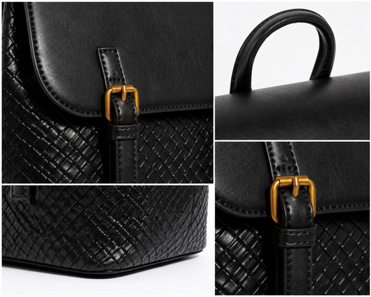 Black Woven Backpack
