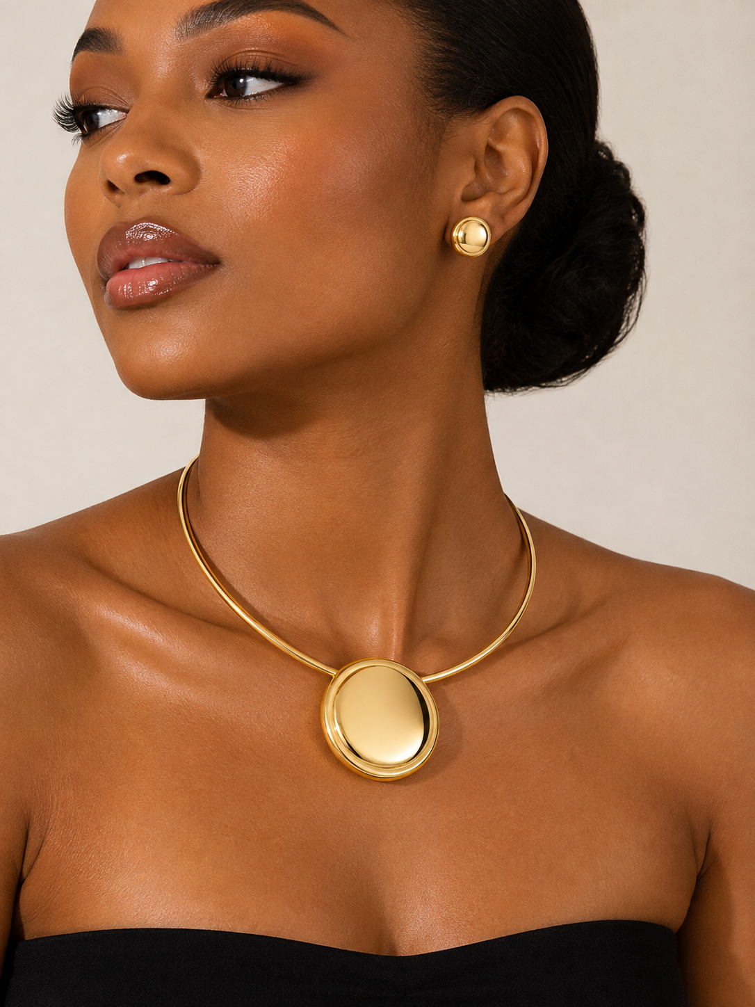 Gold Orb Statement Jewellery Set