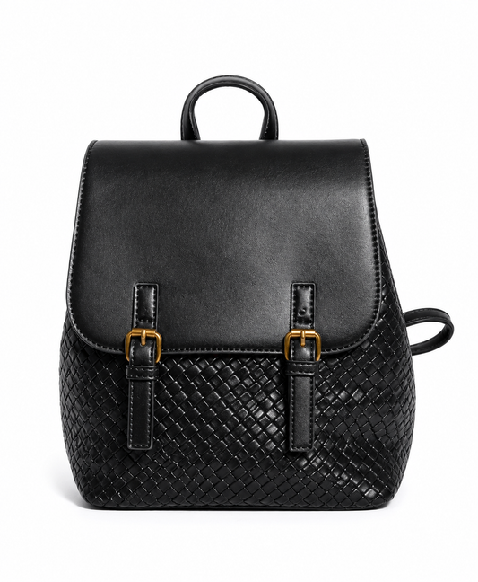 Black Woven Backpack