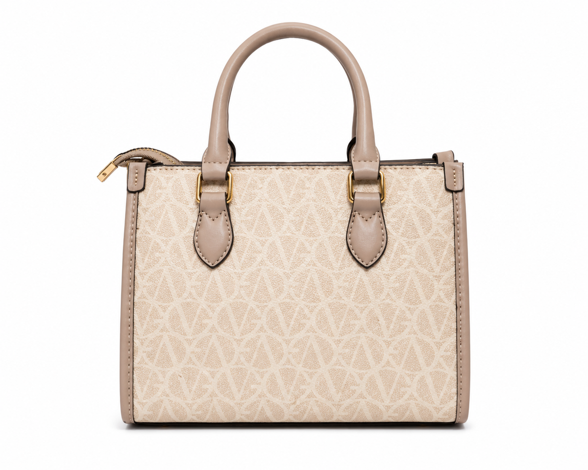 Taupe Monogram Structured Tote Bag
