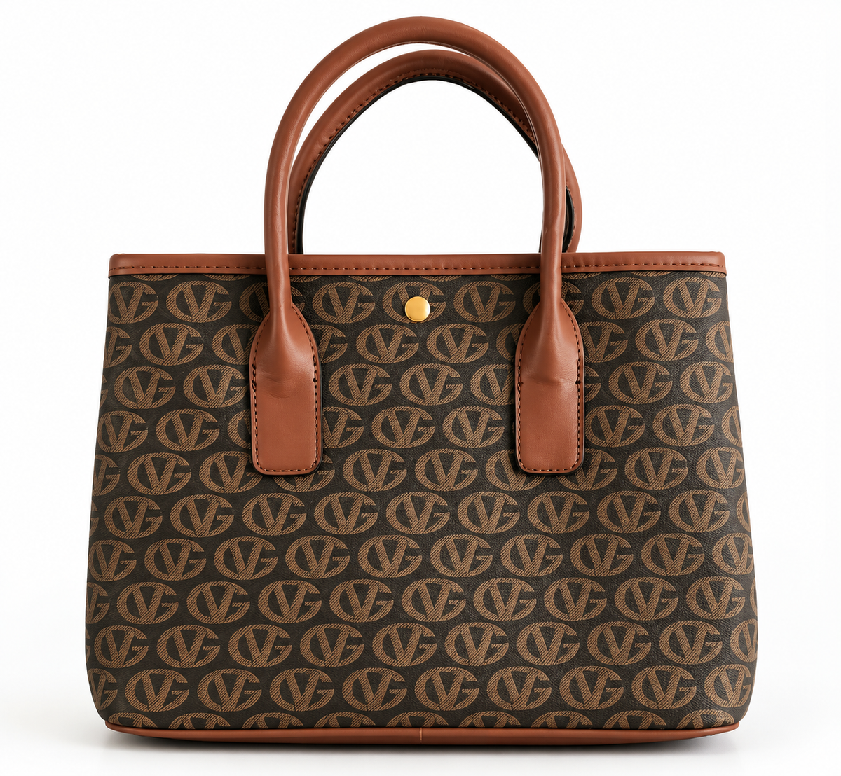 Cognac Monogram Tote – Brown