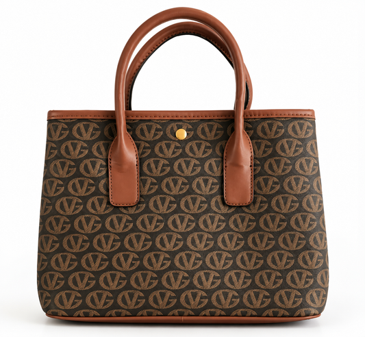 Cognac Monogram Tote – Brown