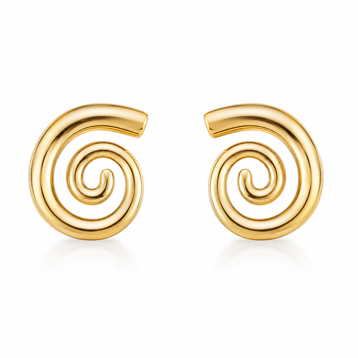 Spiral Gold Statement Earrings