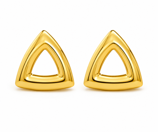 Gold Triangle Statement Earrings