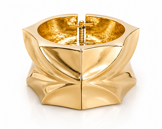 Gold Geometric Statement Bangle