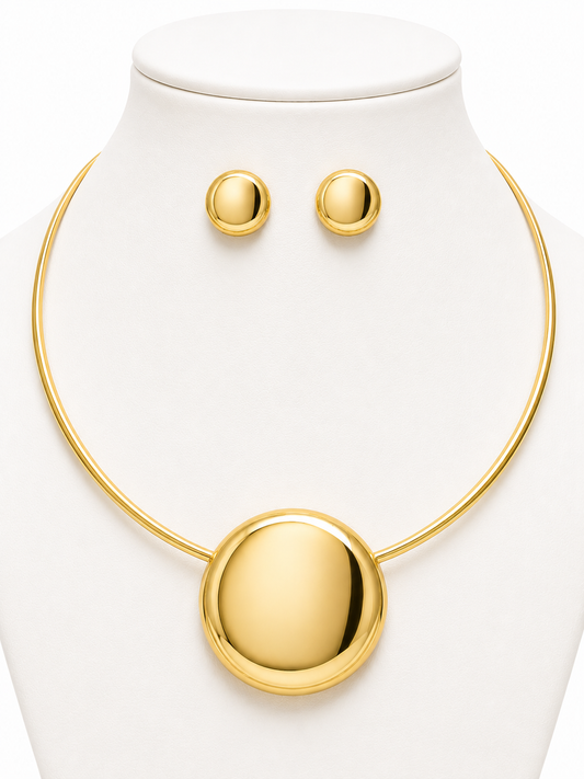 Gold Orb Statement Jewellery Set