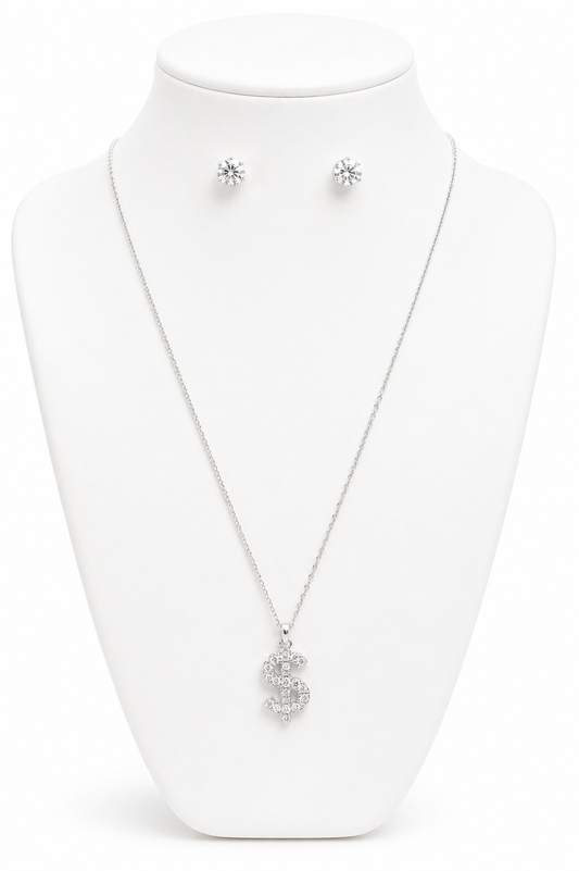 Pavé Dollar Sign Jewellery Set