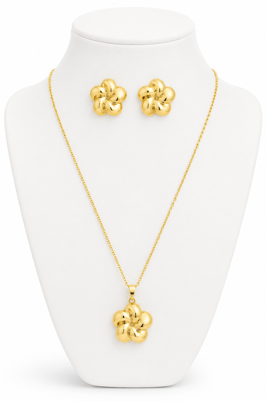 Golden Bloom Floral Jewellery Set