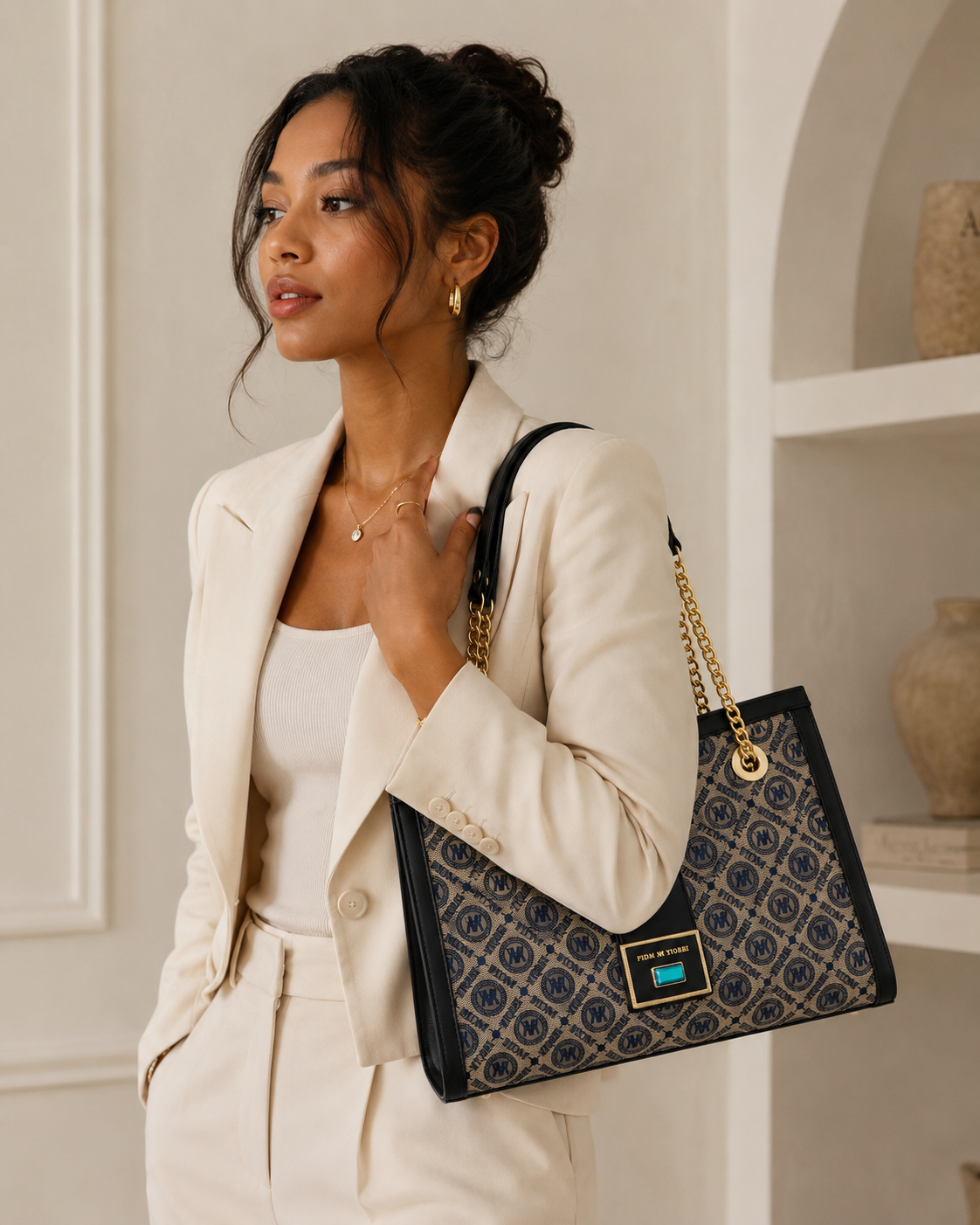 Monogram Chain Tote