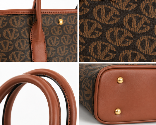 Cognac Monogram Tote – Brown