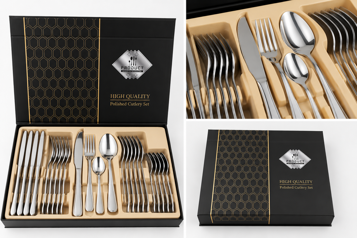 Polished Cutlery Set — 24-Piece Set