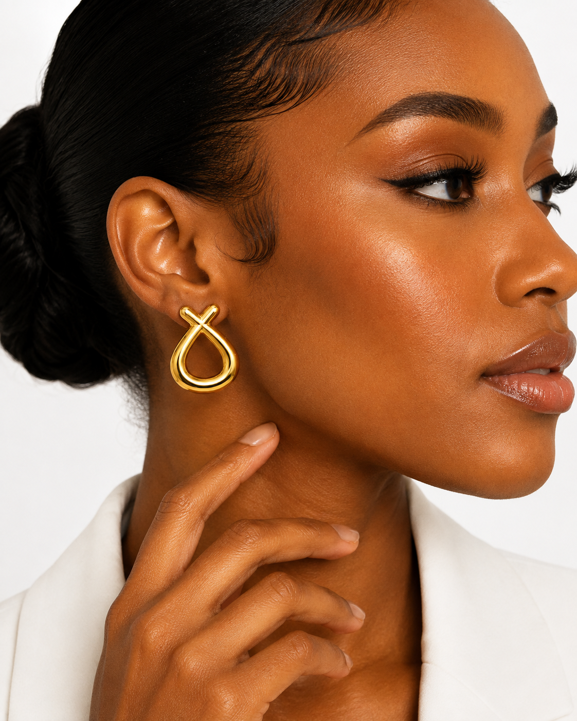 Crossed Loop Gold Earrings