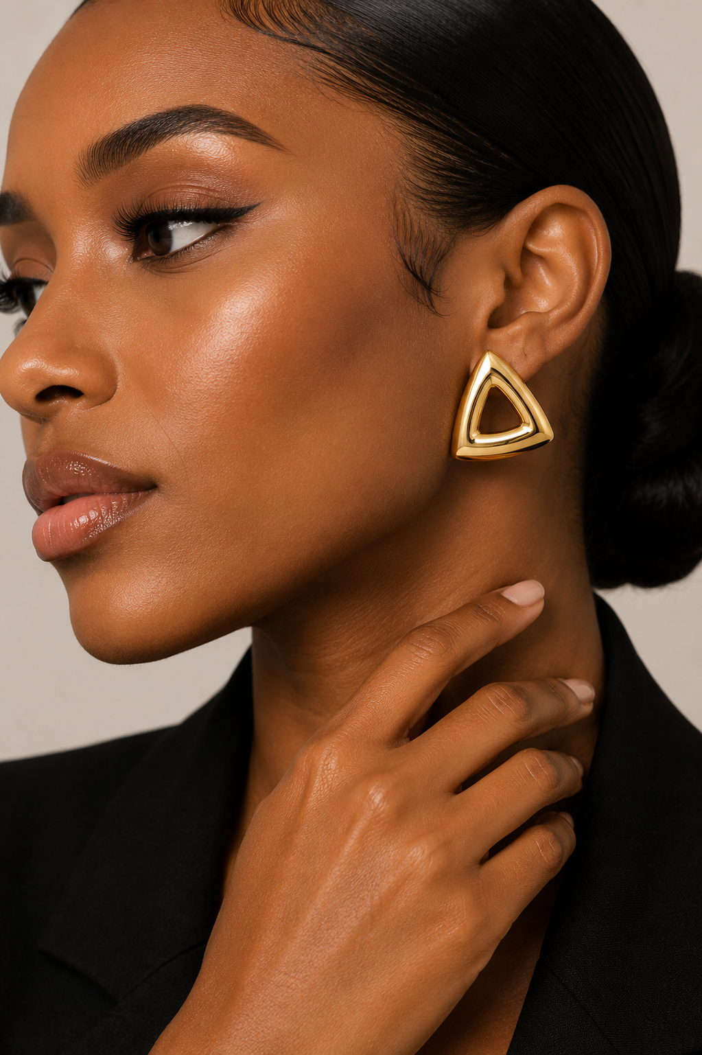 Gold Triangle Statement Earrings