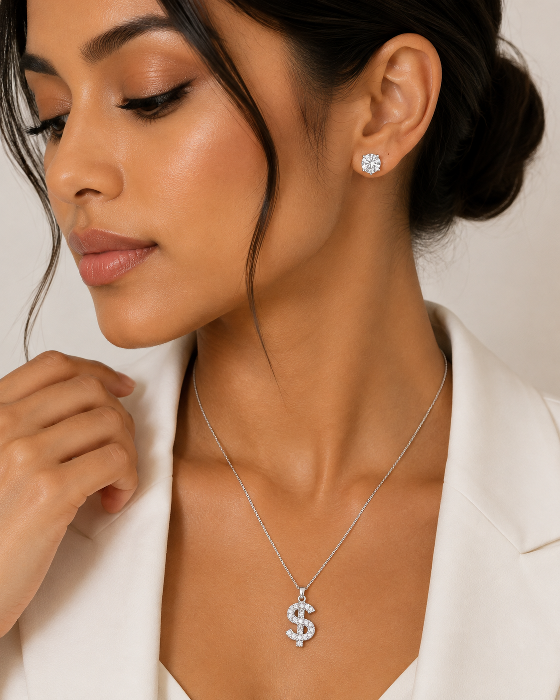 Pavé Dollar Sign Jewellery Set