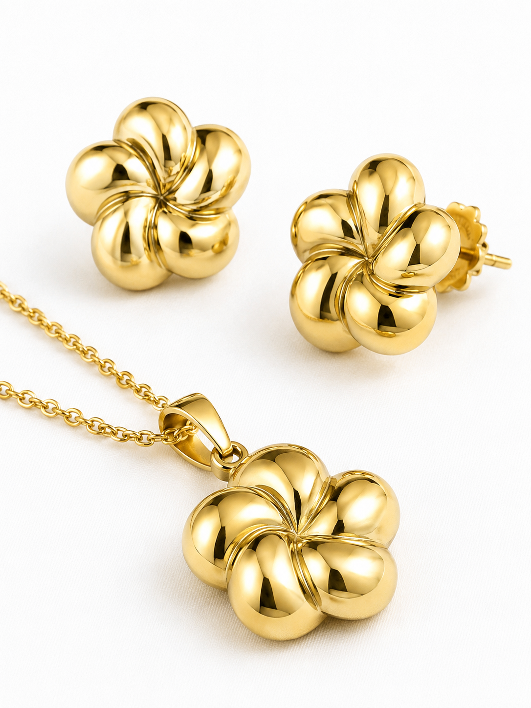 Golden Bloom Floral Jewellery Set