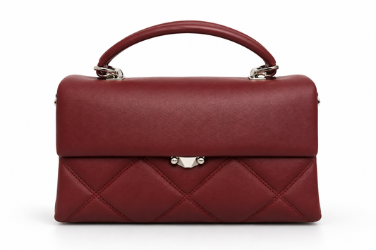 Quilted Structured Top-Handle Bag