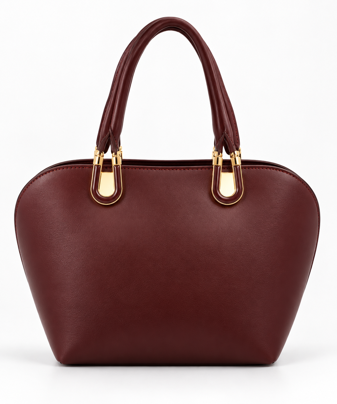 Burgundy Structured Handbag