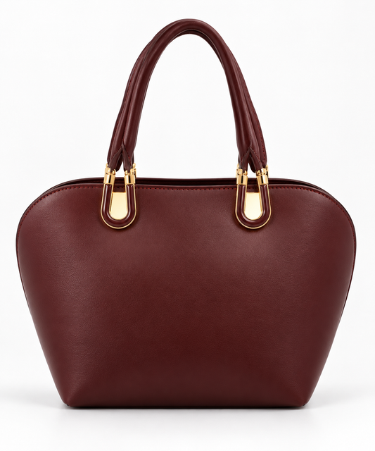 Burgundy Structured Handbag